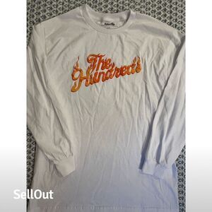 The Hundreds Men's Standard M White Long Sleeve Tee Flame Logo Graphic Print